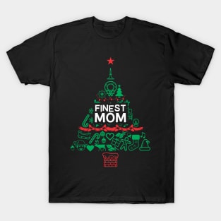 Finest Mom Gift - Xmas Tree - Christmas T-Shirt